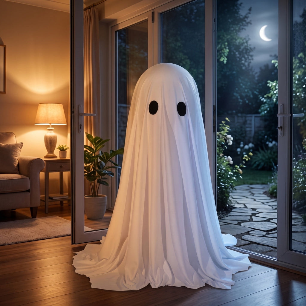 Aurorax Early Halloween Decorations Outdoor,Ghost Halloween Decoration 2 ft Realistic Waterproof Ghost Decor for Front Porch Yards Gardens Lawn Black