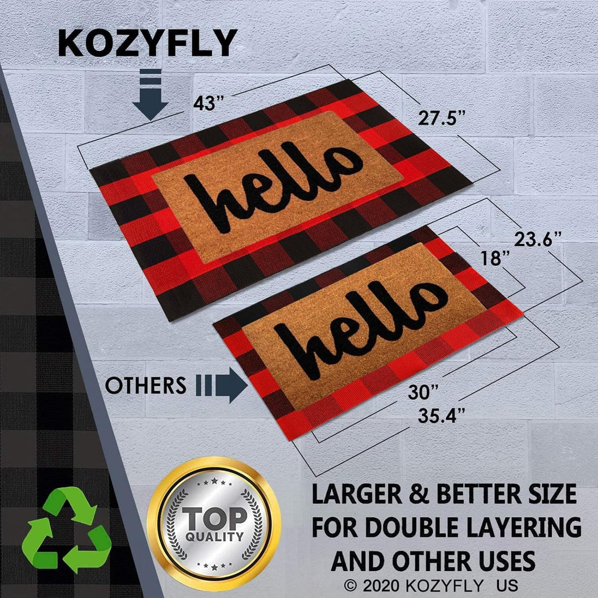 HearthHarmony Buffalo Plaid Area Rugs 2x3 Ft Brown and Black Checkered Rugs Washable Front Door Mat Hand Woven Cotton Outdoor Small Rug for Front Porch Kitchen Entryway Patio Bathroom