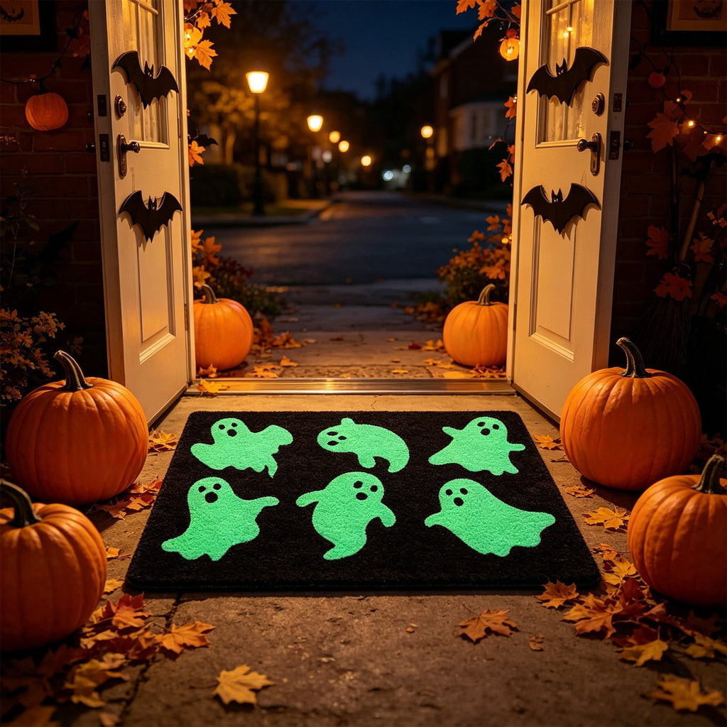 Halloween Pumpkin Doormat, Soft Non-Slip Indoor Outdoor Welcome Rug for Entryway Porch and Front Door