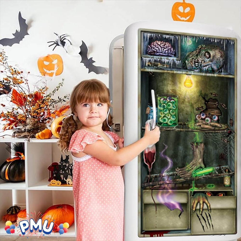 PMU Halloween Bathroom Door Cover, Halloween Decor, Door Decor
