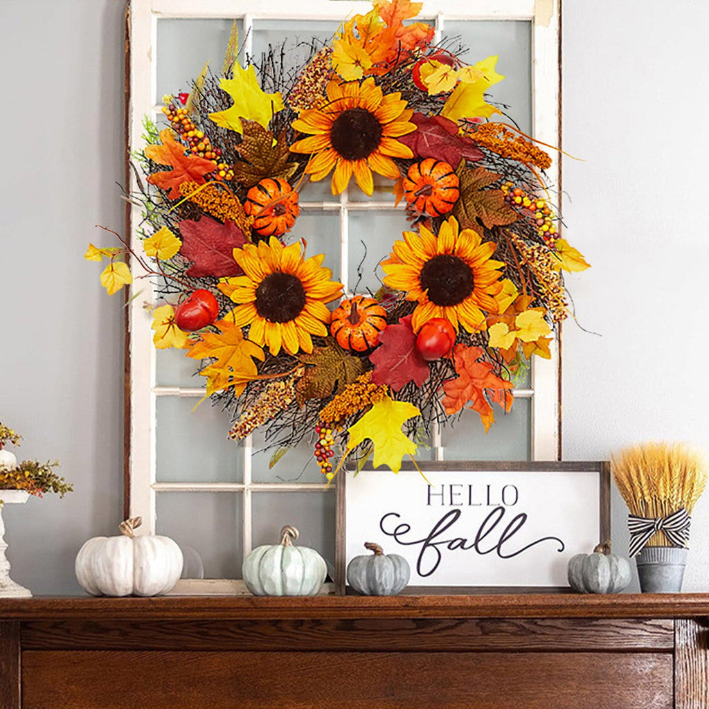 Fankiway Halloween Wreaths for front door, Halloween Black Flower Wreath Wall Door Hanging Festival Party Decor, Halloween Outdoor Wreath, Halloween Decorations