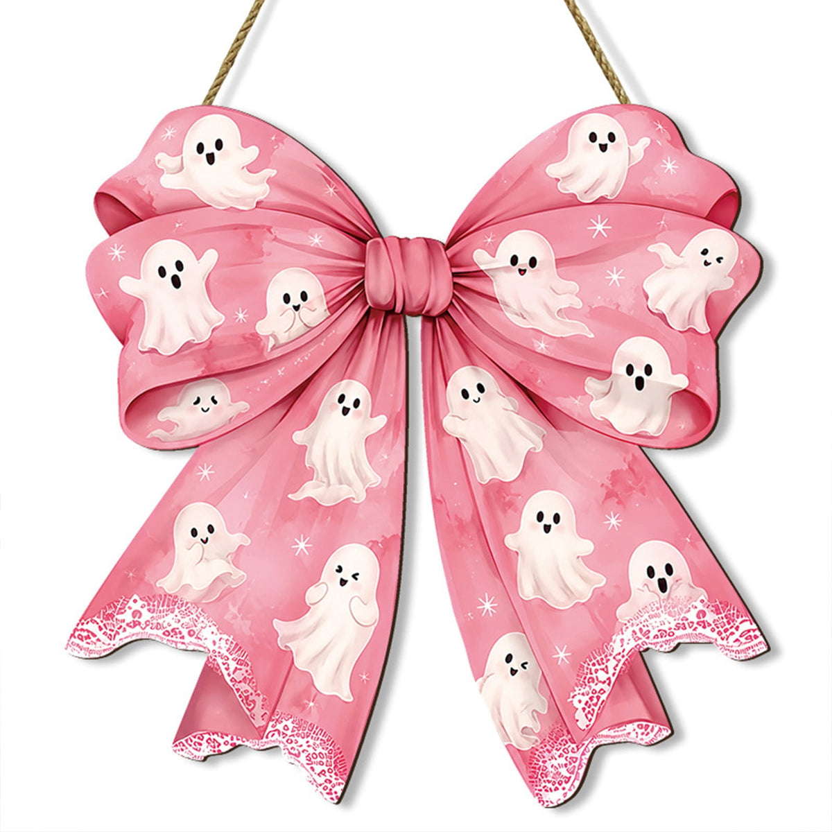 AuroraX Halloween Ghost Decor Outdoor Halloween Decoration Courtyard Tabletop Desktop Haunted Halloween Decoration for Yard Garden Pink