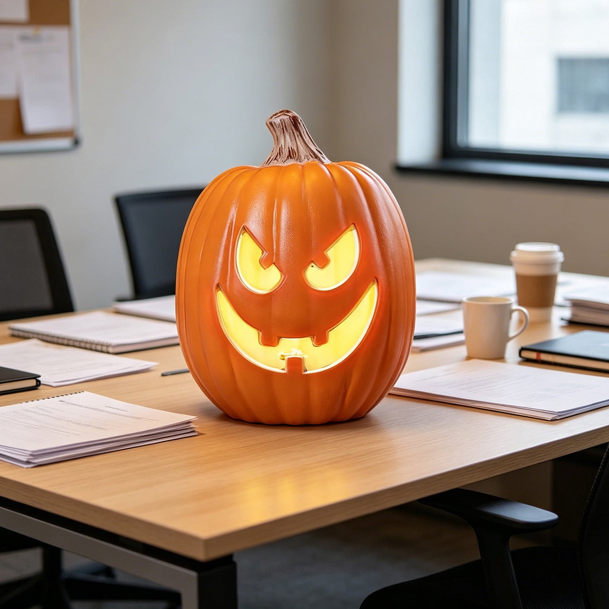 Large LED Lighted Halloween Pumpkin, Weather-Resistant Blow Mold Jack O Lantern Decoration for Outdoor Yard, Porch, Storefront, and Commercial Holiday Displays