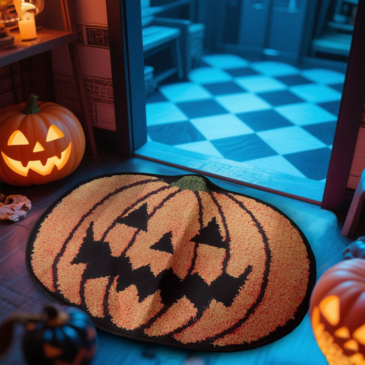 Halloween Carpet Decorations - Halloween Web Bath Mat - Rugs Decor - Bathroom Rug Decoration Room Decorations Spooky Witch Home Cute Mats For Kitchen Bedroom Family Decor