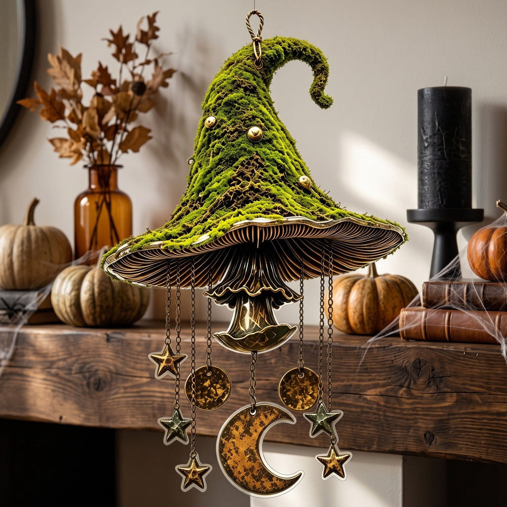 Stijggn Witch Hat Lights Halloween Glowing Lights, Waterproof Hanging Witch Hat Decorations, Warm Light Festival Ornaments for Indoor Outdoor Yard Garden Party Halloween Decor
