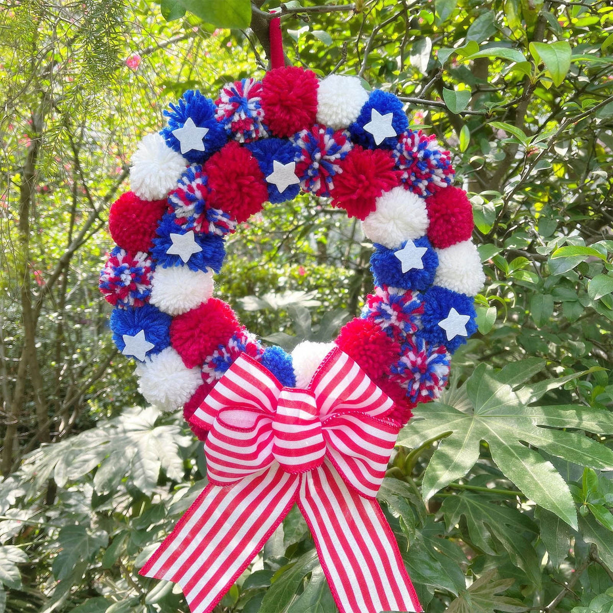AZXY 4th of July Wreath,Patriotic Wreath,Independence Day Wreaths,Memorial Day Decorations