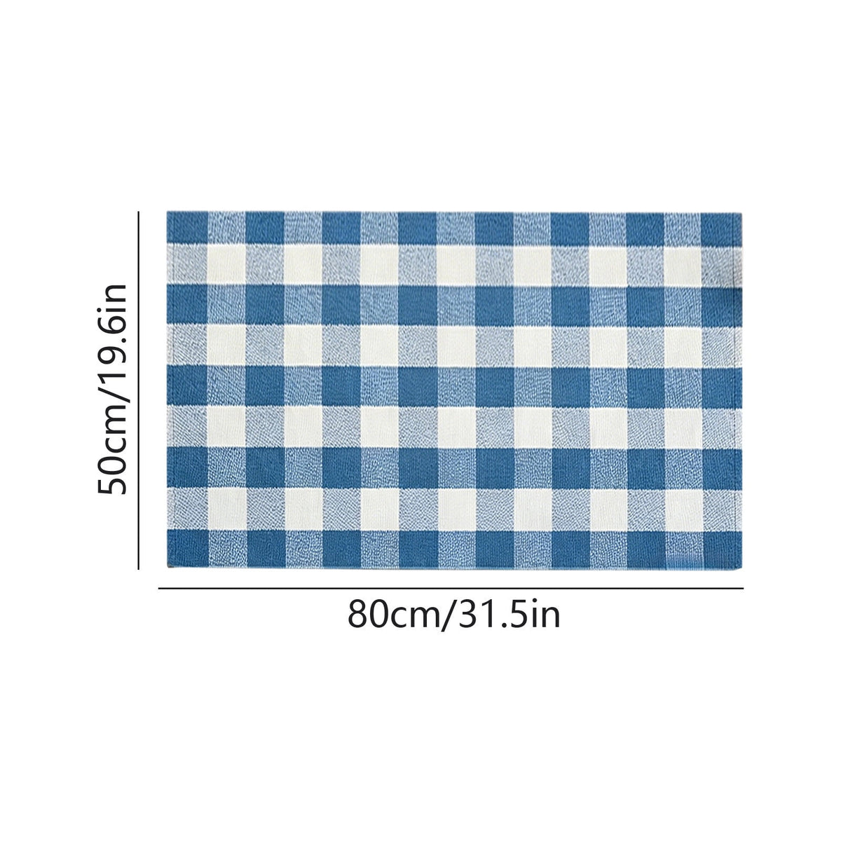 Orange Plaid Fall Outdoor Mat, Hand-Woven Porch Rug for Thanksgiving Halloween Door Decor