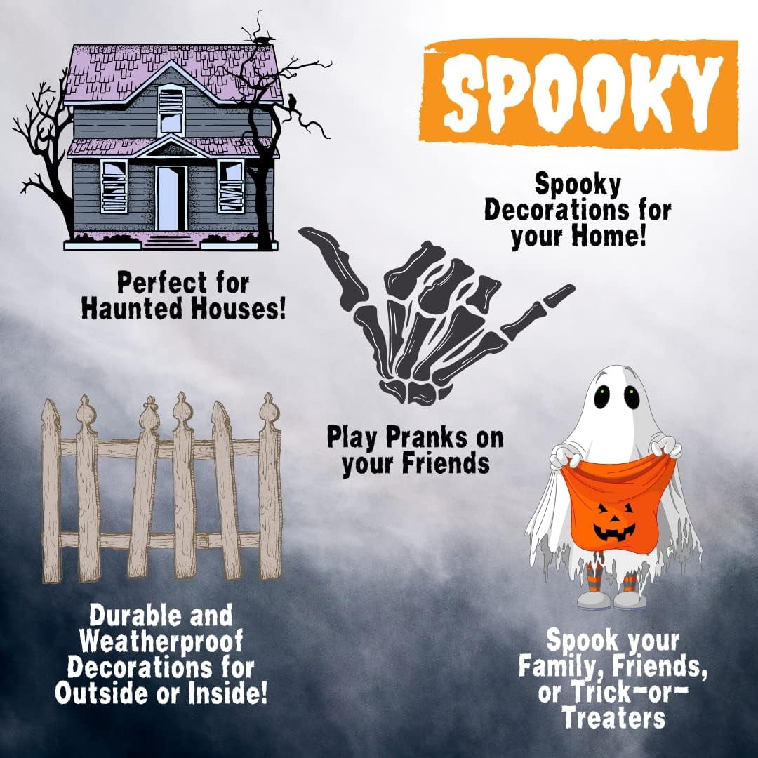 Halloween Sloth Skeleton (Giant 2 Ft Long) with Easy-To-Hang Limb Straps -Weather Resistant Yard, Lawn and Tree, Posable Indoor and Outdoor Party Prop