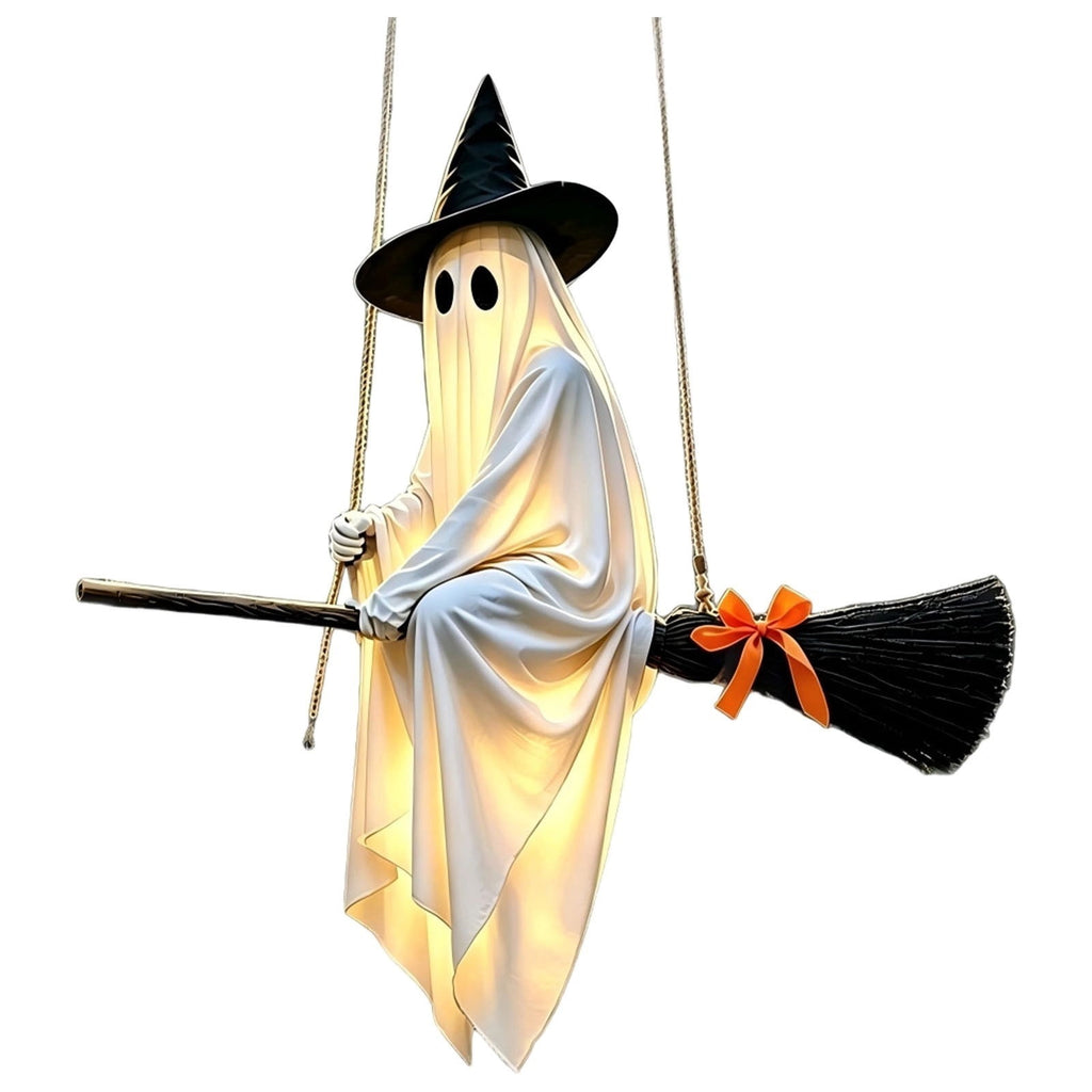 Lighted Halloween Ghost Candy Bowl, Cute LED Ghost Holding Pumpkin Candy Bucket for Trick or Treat, Outdoor Halloween Decorations for Front Porch, Indoor Yard Patio Halloween Decor