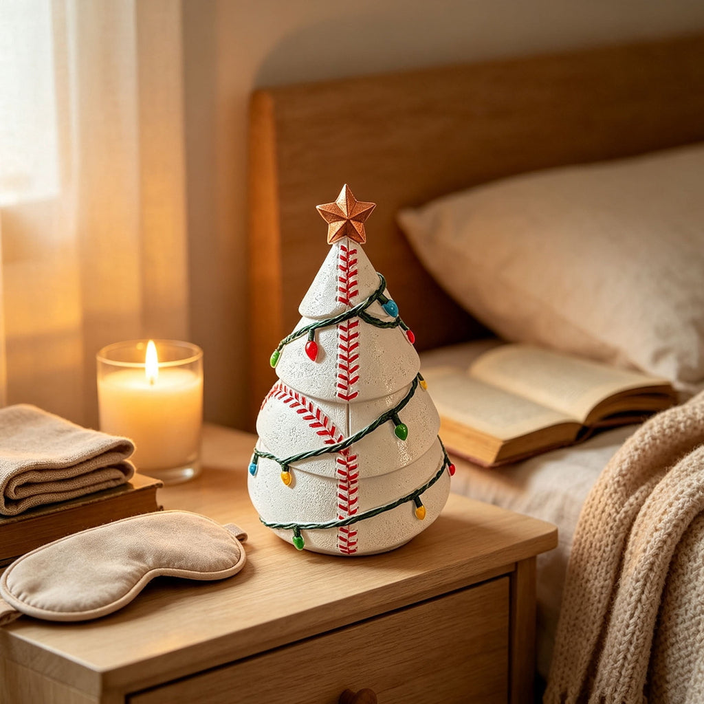 Christmas in july Decorations, Christmas Tree Resin Figurine, Sports Themed Tabletop Decor for Fall Thanksgiving Summerween, Unique Holiday Gift