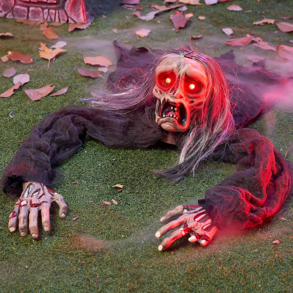 Joyfy Halloween Groundbreaker Halloween Decorations Zombie with Sound and Flashing Eyes,Outdoor Scary Halloween Yard Decorations