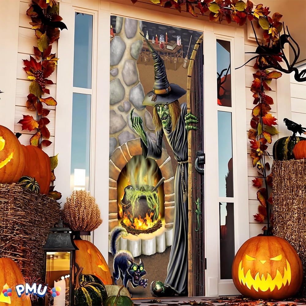 PMU Halloween Bathroom Door Cover, Halloween Decor, Door Decor