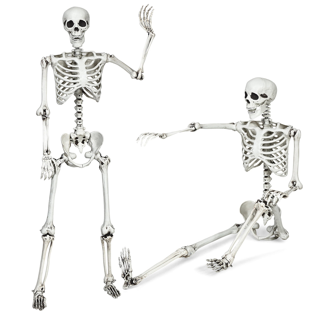 Costway 5.4ft Halloween Christmas Skeleton Life Size Realistic Full Body Hanging with Movable Joints 63 Inches