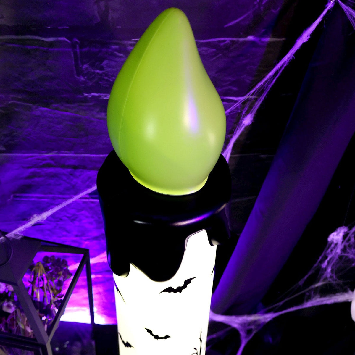 Haunted Hill Farm Halloween Blow Mold Flicker Wick Candle Warm White 3.3-Ft.