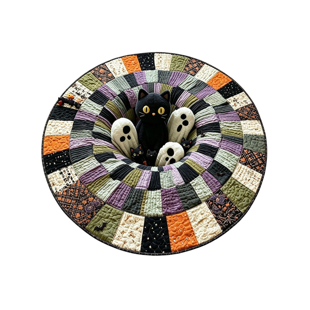 Win s Way 3D Illusion Round Halloween Rug Optical Illusion Doormat Non- Washable Entryway Decor Spooky Fall Front Door Mat for Party Decoration Available in 15.8/23.6/31.5 Inch