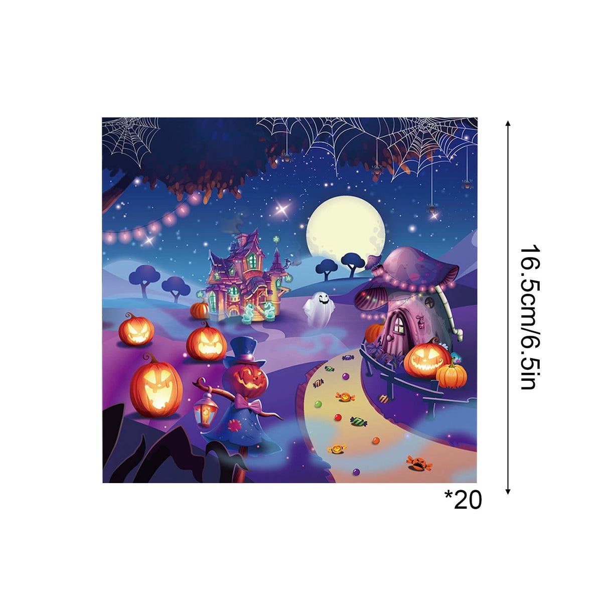 Generic Halloween Door Hanging Decor Pumpkin Ghost Bat Paper Sign Indoor Outdoor Front Door Decoration 16 Inch