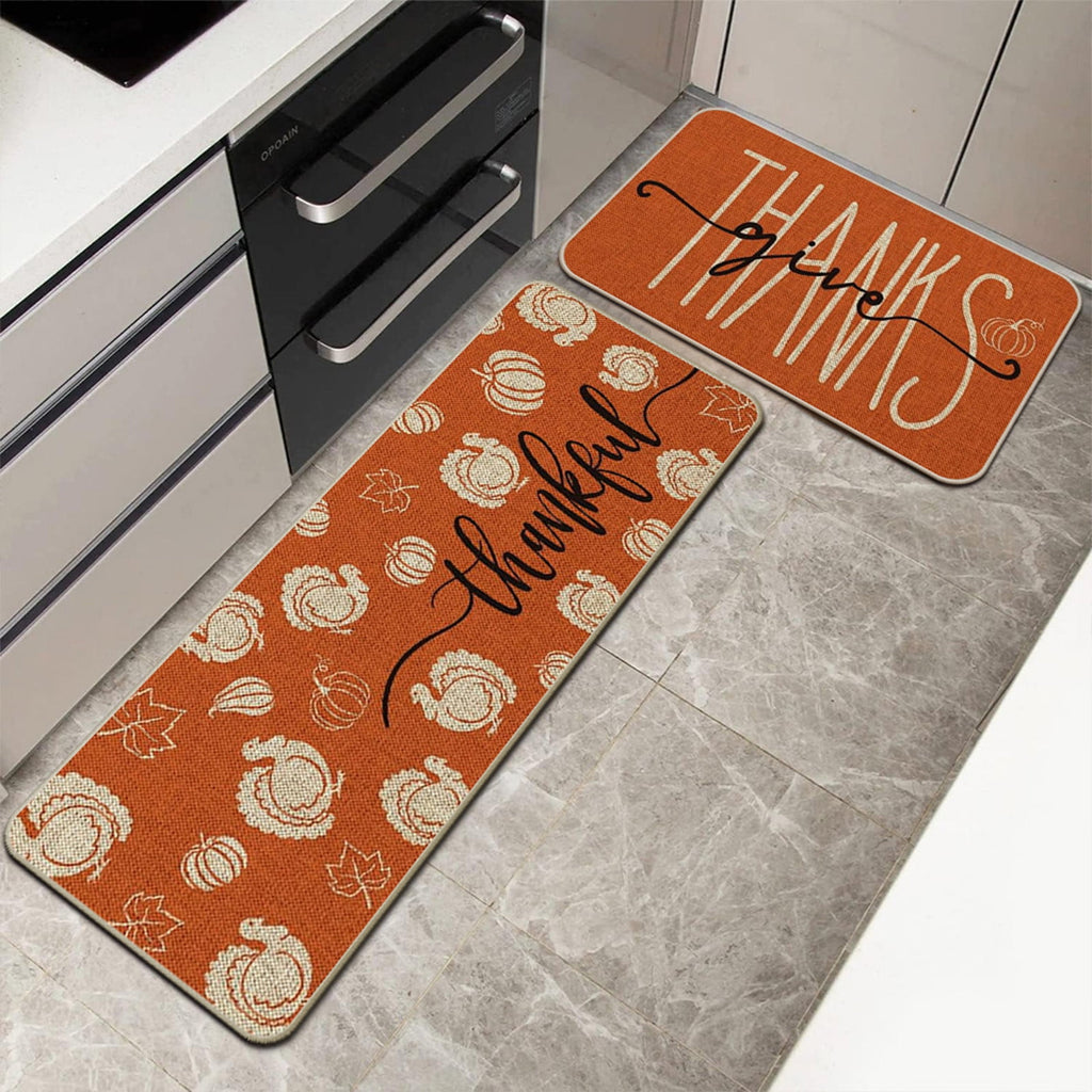 Zhourta Halloween Fall Plaid Outdoor Rug Orange Plaid Outdoor Rug Cotton Hand Woven Check Rug Layered Doormats for Front Door Front Porch Farmhouses Entryway Patio 15.7x23.6 Inch