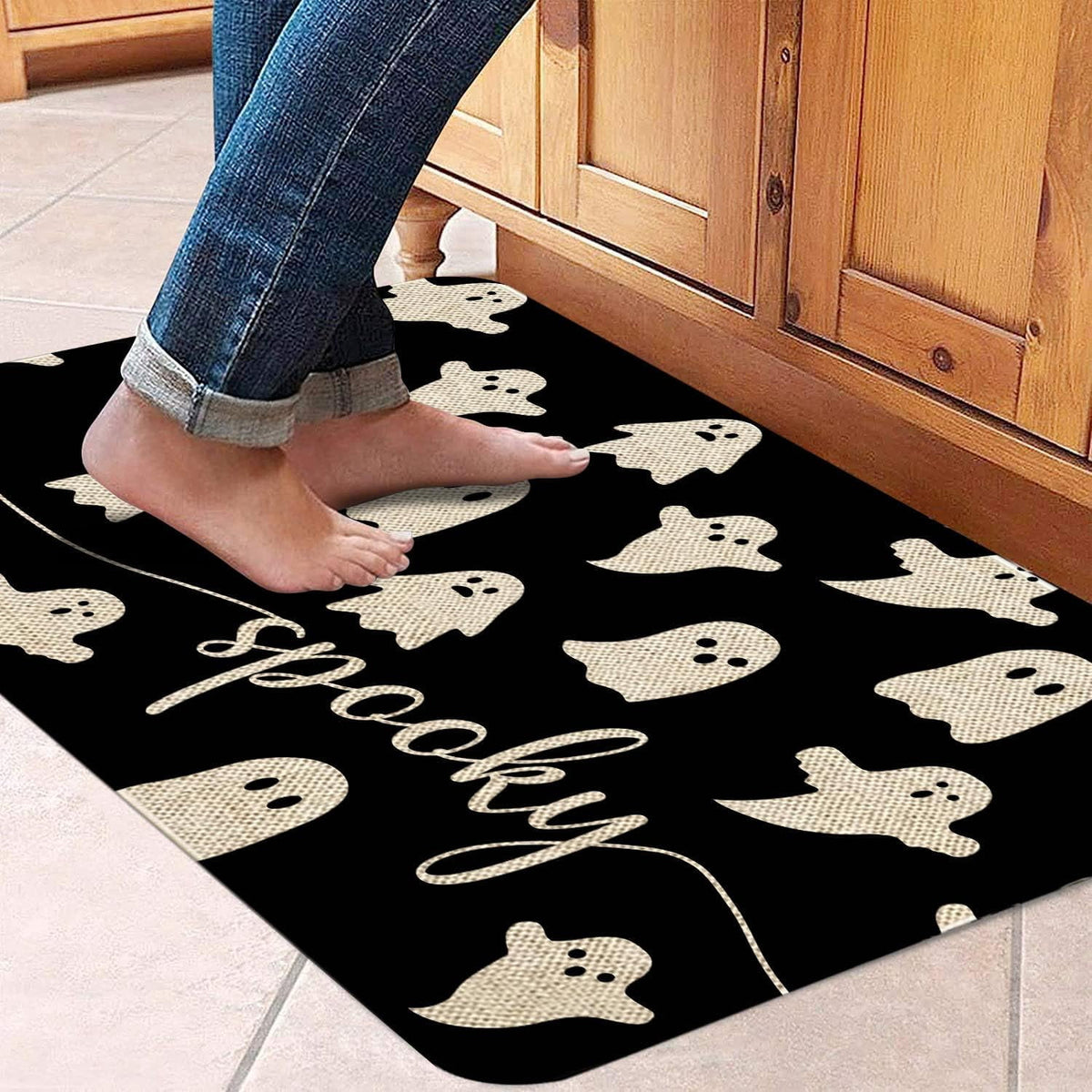 Halloween Door Mat 30 X 17 Inch Halloween Skull Doormat Indoor Outdoor Entrance Floor Mat Non Slip Halloween Decor Rubber Welcome Mats