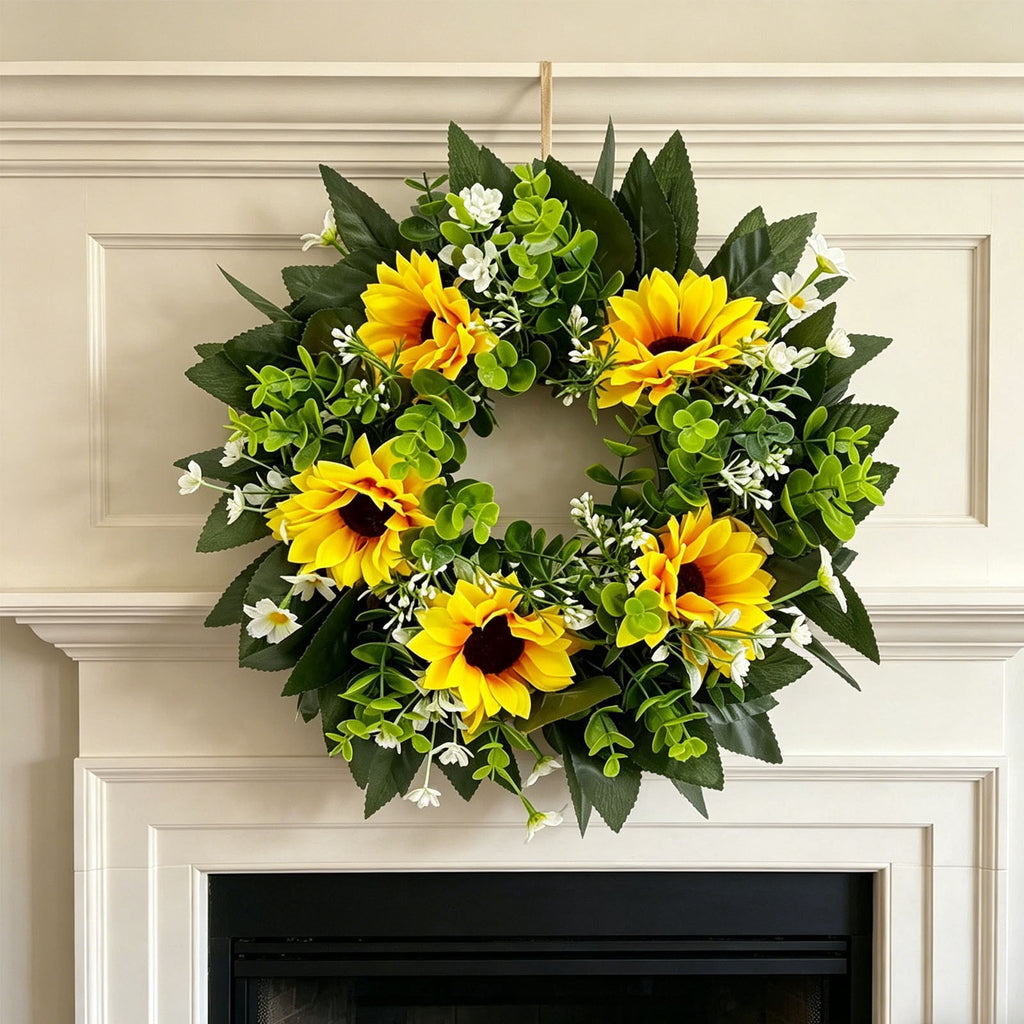 Rijanmt Decorative Plastic Easter Day Wreath, Multicolor