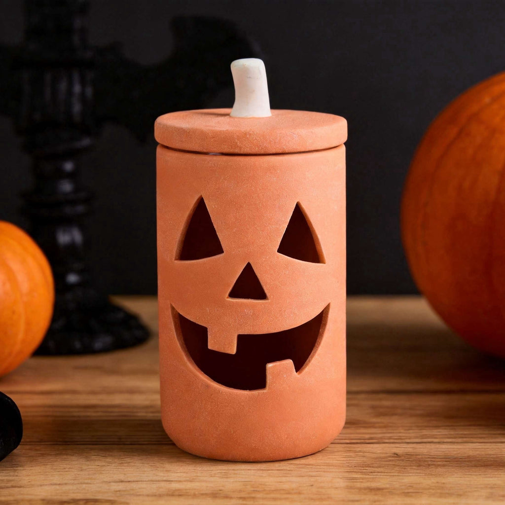 Ceramic Jack-o'-Lantern Jar, Orange, 8", Halloween by Way To Celebrate