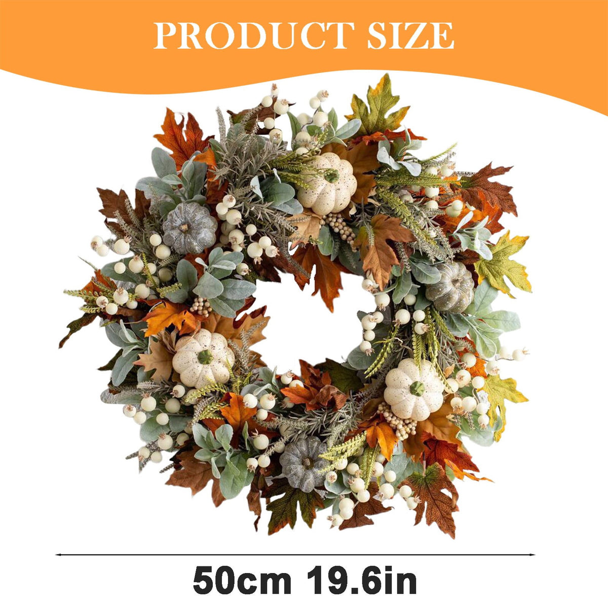 Decorative Wreath! Pumpkin Wreathfall Pumpkin Wreath Fall Year Round Wreath for Front Door Artificial Fall Wreath Fall Front Door Wreath Family Farmhouse Decor and Thanksgiving Wreath
