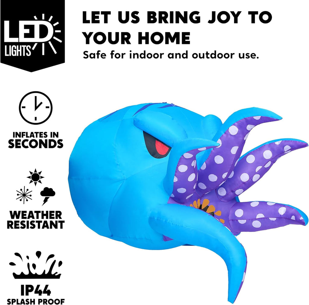 Joyfy 3.6 ft Animated Halloween Inflatable Dinosaur Decoration,Trunk or Treat Car Decorations Kit Dinosaur with Built-in LED Light for Halloween Party Indoor,Outdoor,Yard,Garden Decor
