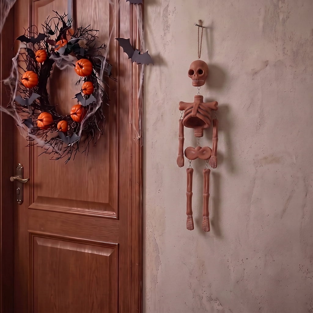 Skeleton Wall Decoration, Terracotta, 16.7", Halloween by Way To Celebrate