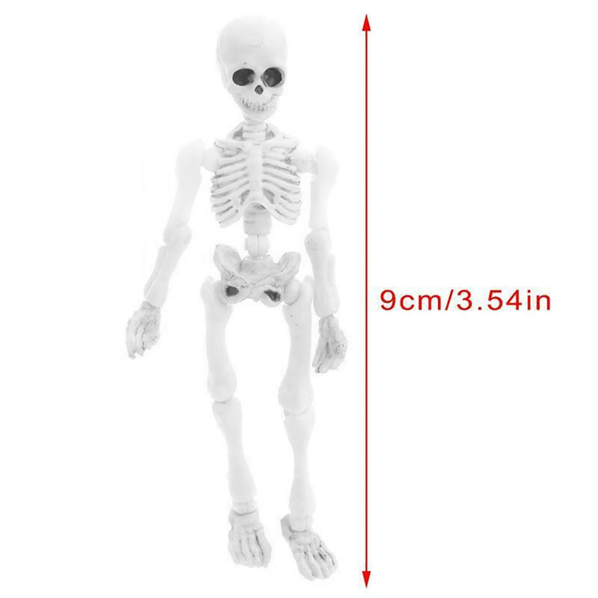 Mini Posable Skeleton Decor - 3.54" Halloween Skeleton Figures with Movable Joints for Spooky Tabletop Displays & Party Decor