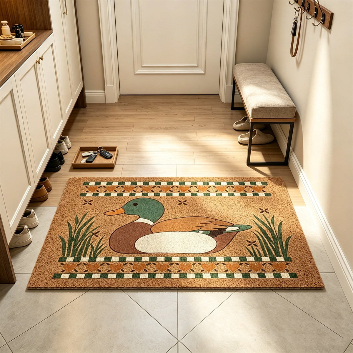 chaungfeng Welcome Fall Door Mat, Seasonal Pumpkin Decorative Doormat, Thick Non-Slip Rugs, for Indoor Outdoor Entrance Floor, Halloween Thanksgiving Decoration (23.6"X15.7")