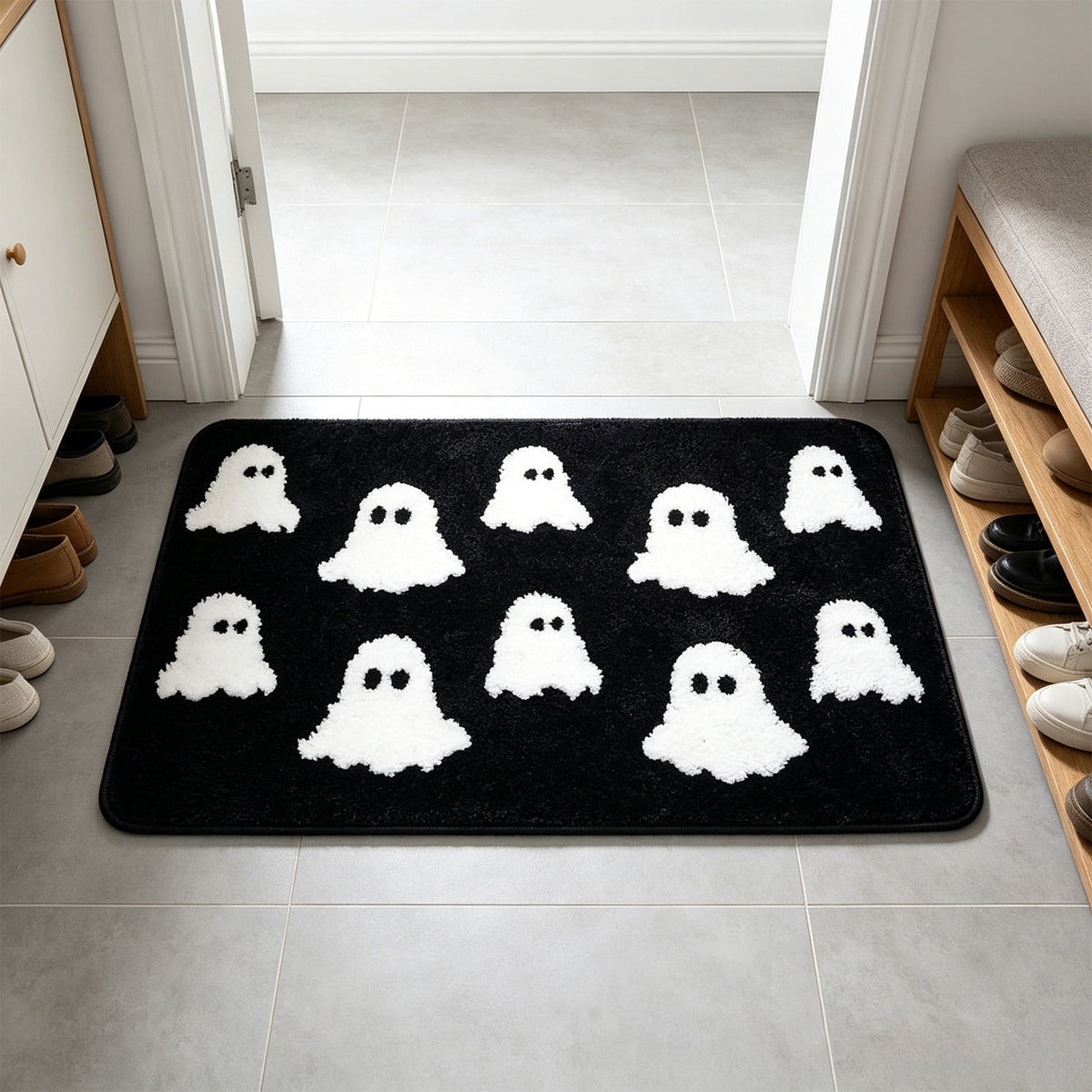 Halloween Pumpkin Doormat, Soft Non-Slip Indoor Outdoor Welcome Rug for Entryway Porch and Front Door