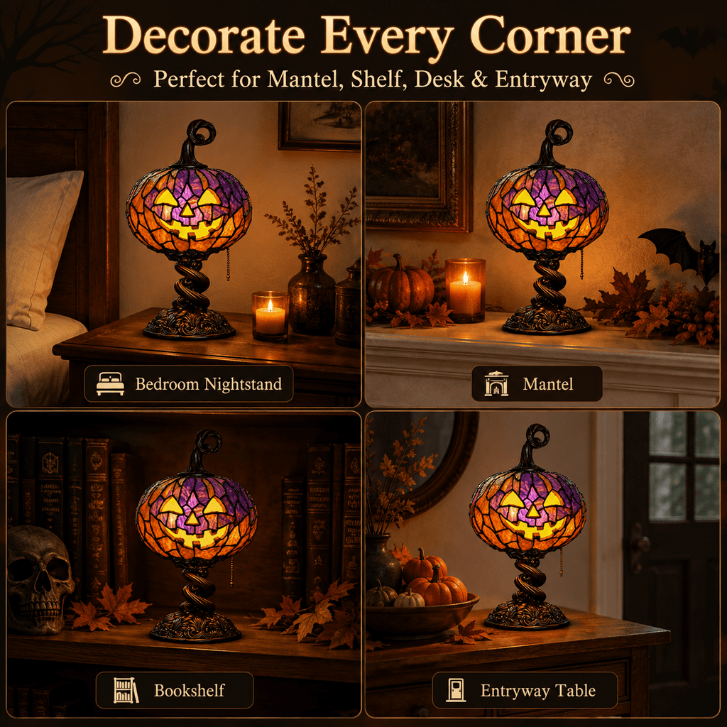 Diceymbol 11.81 Inch Halloween Ghost Night Light, Witch Hat Ghost Lamp with Jack O Lantern, Halloween Decorations Indoor for Table Mantel Party Decor