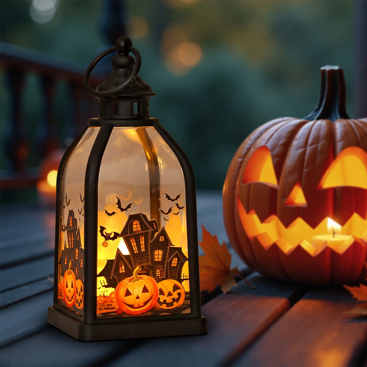 XGFHYJEH Halloween Decorations LED Candle Lights, 3pc Pumpkin Lantern, Halloween Indoor Decor, Halloween Table Decoration Ornament for Home Room Party