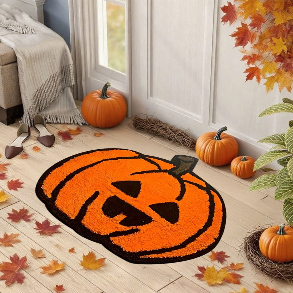 Xuniizn Halloween Mat, 16X24" Velvet Halloween Door Mat for Outside Entrance, Spooky Halloween Rug for Outdoor & Indoor, Non Slip Washable Halloween Doormat, Halloween Bathroom Decor