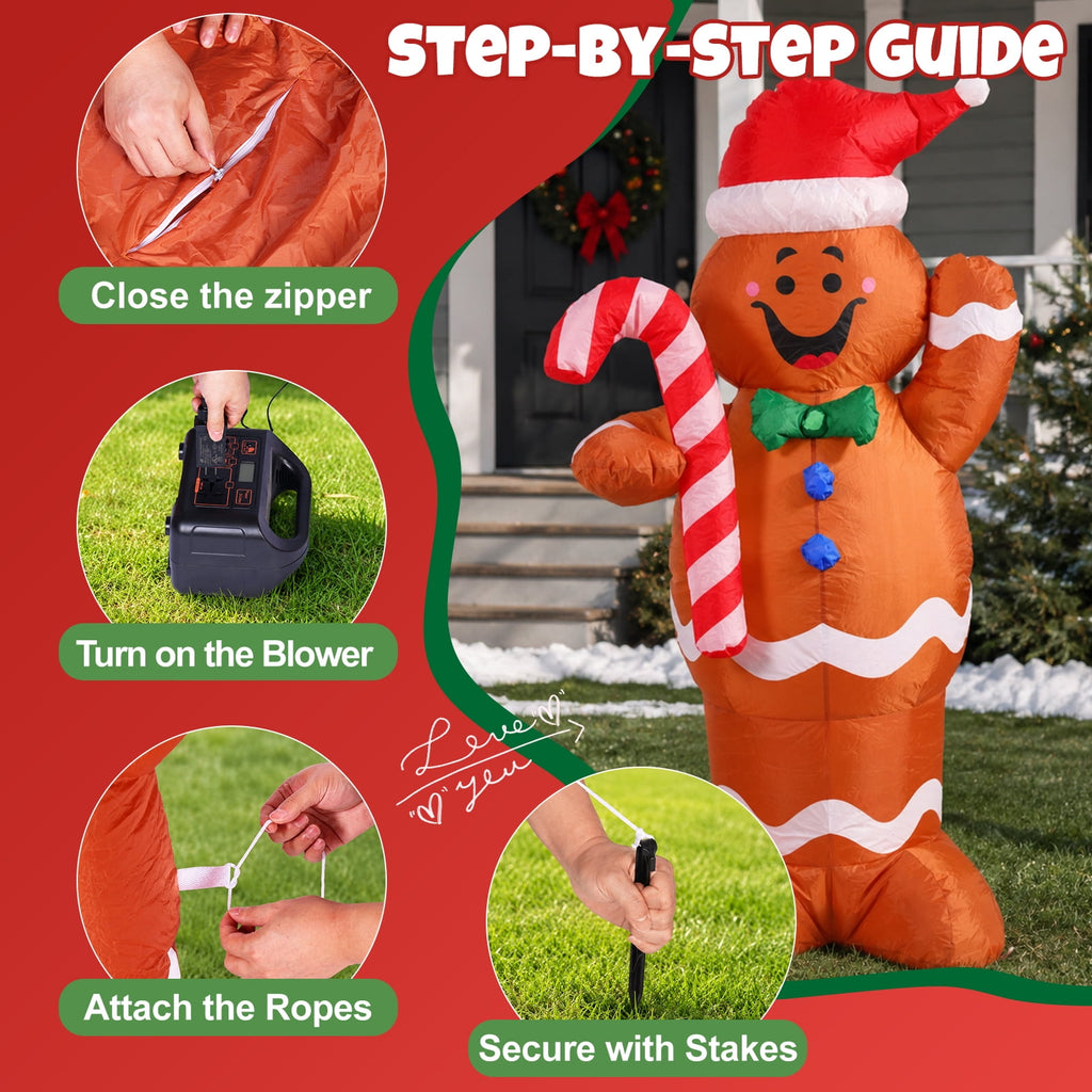 6FT Halloween Inflatable Ghost Pumpkin Decorations with LED Lights, 3 Ghosts Inflatable Yard Decorations for Outdoor Lawn Garden Porch Indoor Party Decorations