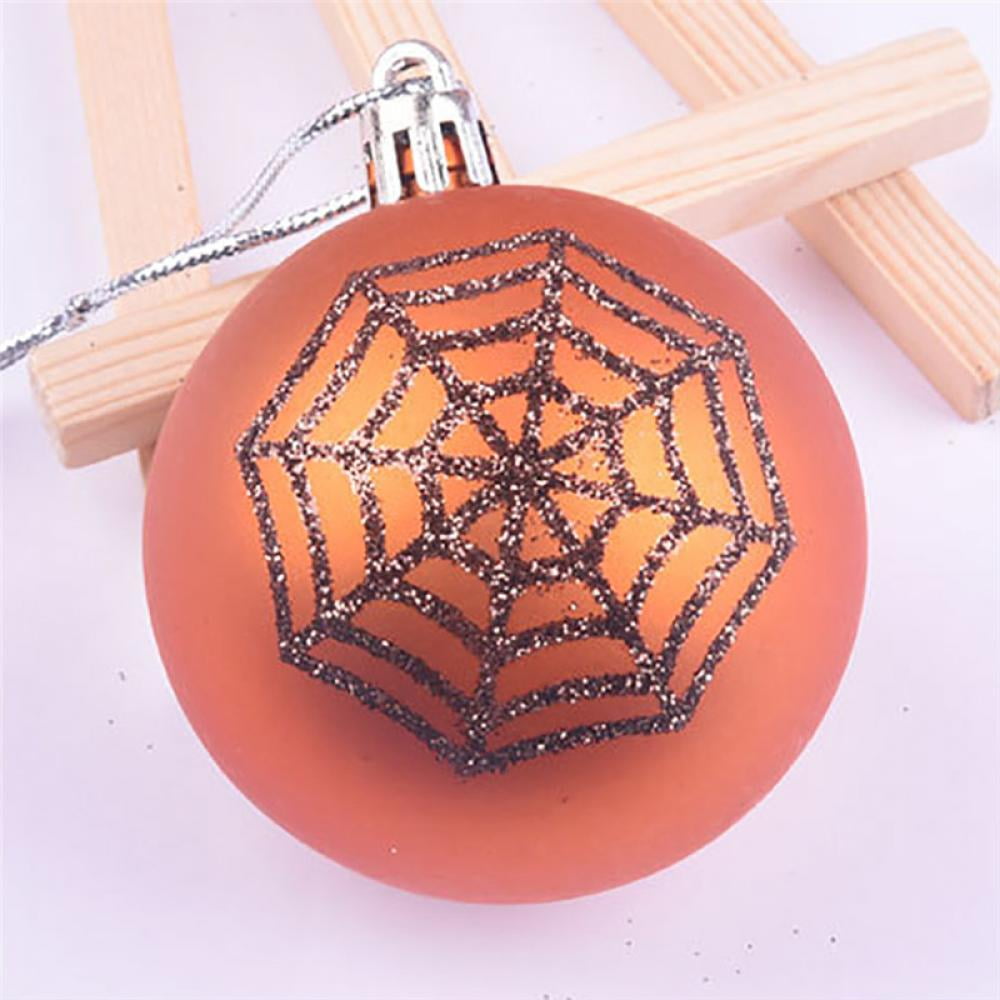 12pcs Halloween Hanging Balls Halloween Pumpkin Bat Spider Web Ball for Halloween Wreath Ornaments and Party Decoration