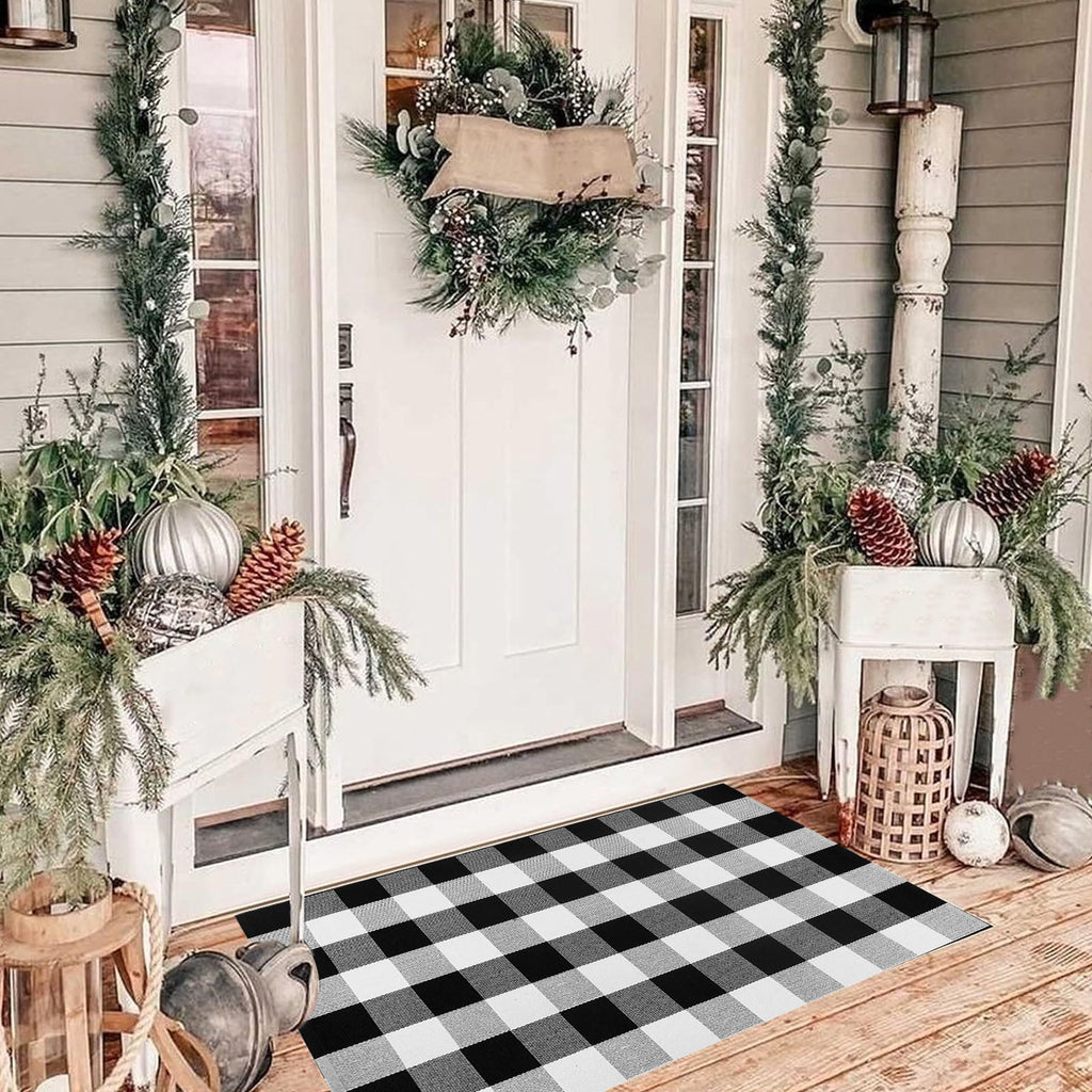 sruoe Fall Door Mat Absorbent Non-Slip Durable Halloween Decorations, Front Door Mat for Porch with Rubber Backing, Indoor Outdoor Entryway, Easy Clean Low-Profile Fade-Resistant.