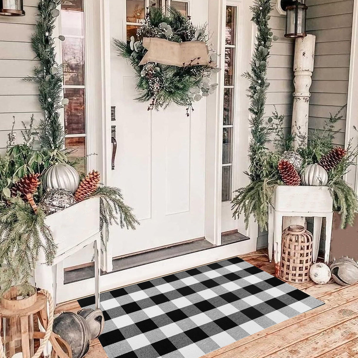sruoe Fall Door Mat Absorbent Non-Slip Durable Halloween Decorations, Front Door Mat for Porch with Rubber Backing, Indoor Outdoor Entryway, Easy Clean Low-Profile Fade-Resistant.