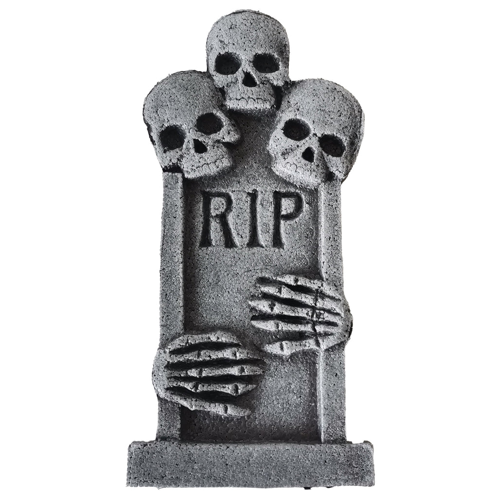 Tombstones Skulls Decoration Set, Gray, 6 Pieces, Halloween by Way To Celebrate