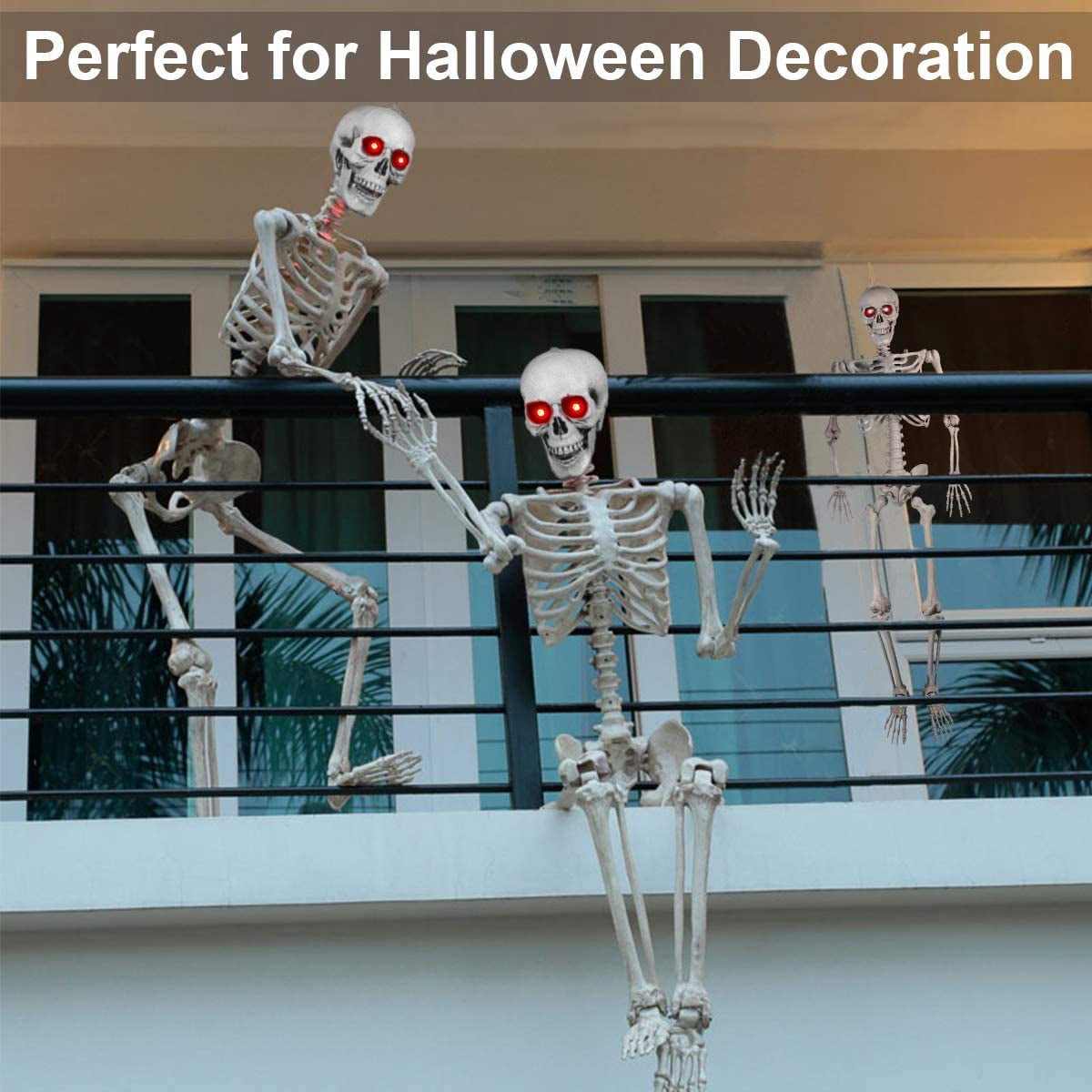 Gamexcel Scary Props Decoration, with Bag, Halloween Skeleton Bones Skull, Life Size, for Graveyard Scene Haunted Houses, 35 Pieces