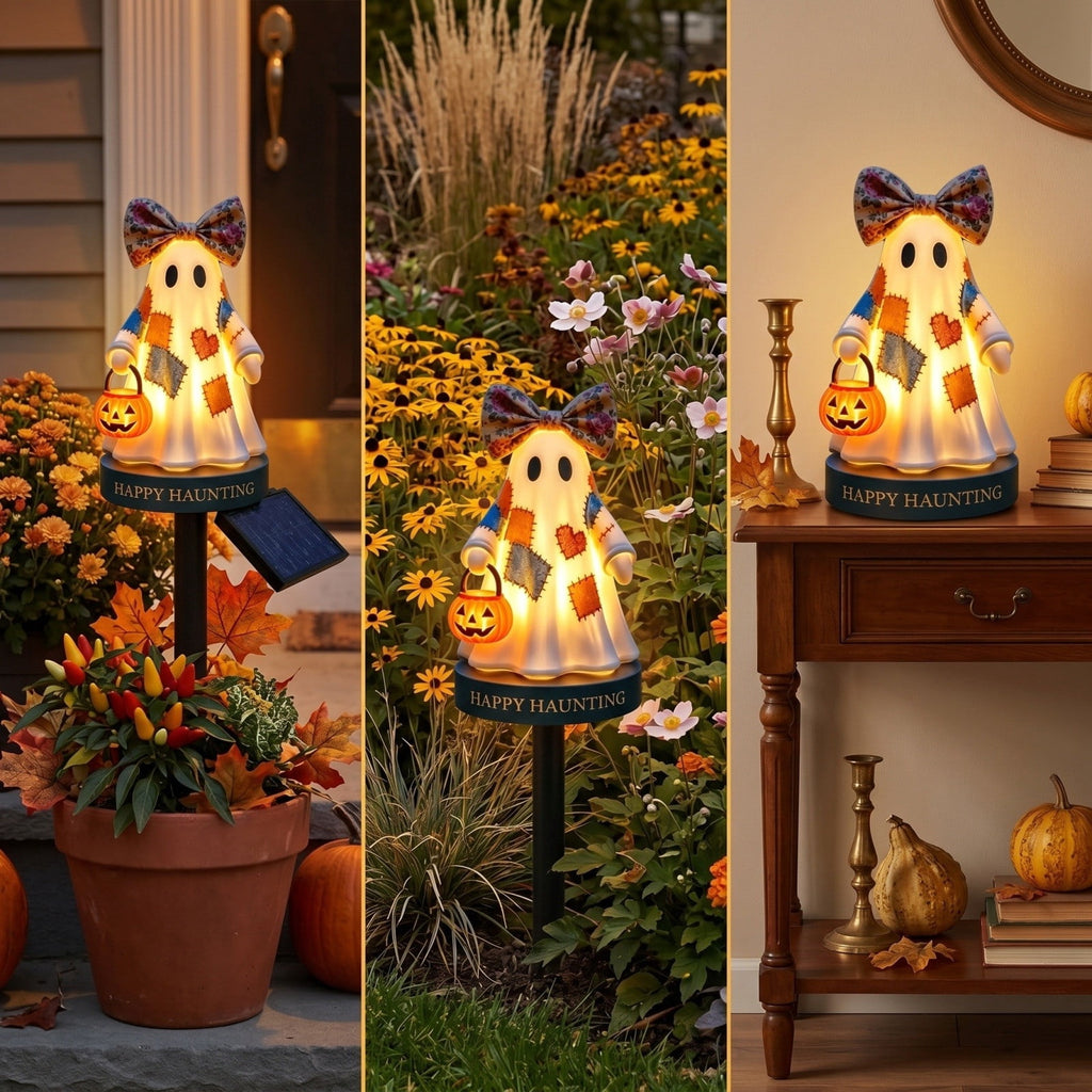 Clearance Halloween Solar Black Cat & Pumpkin Moon Garden Stake Light, Outdoor Waterproof LED Yard Decoration with Crescent Moon, Hanging Jack-o'-Lantern Lantern for Garden, Patio, Walkway, Porch