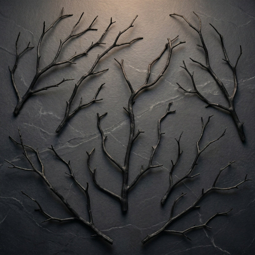 Halloween Artificial Branches, 10Pcs Black Bare Twigs Vase Fillers for Spooky Home Decor, Plastic Decorative Stems for Mantel Table Centerpiece, Creepy Indoor Outdoor Halloween Accents