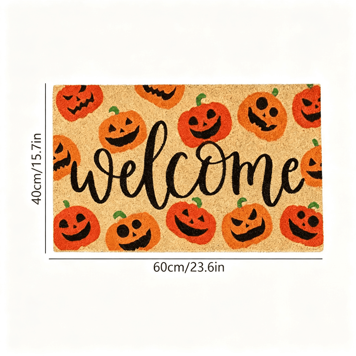 Halloween Pumpkin Doormat, Soft Non-Slip Indoor Outdoor Welcome Rug for Entryway Porch and Front Door