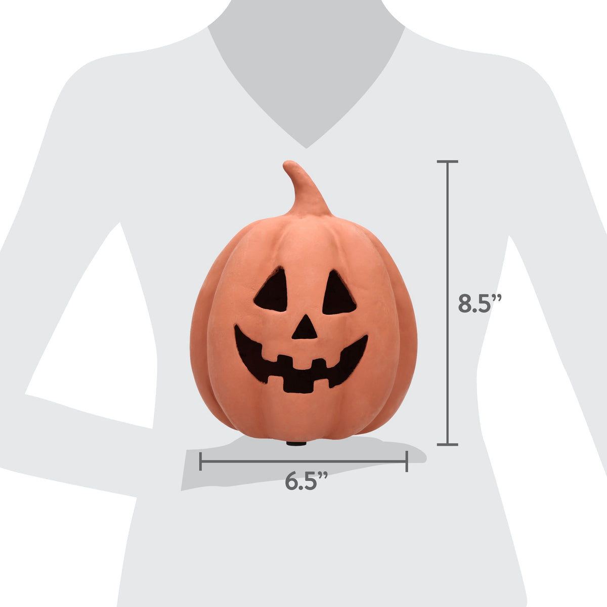 Paper Mache Jack-o'-Lantern Decoration, Black, 8.3", Halloween by Way To Celebrate