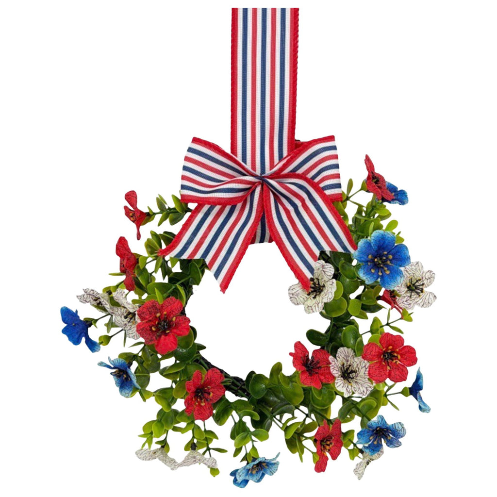 Mini Spring Wreaths, Artificial Daisy Flowers Small Pillar Holder Wreath, Spring Summer Floral Wreath for Candle, Farmhouse, Porch, Front Door, Cabinets, Table Decoration, White