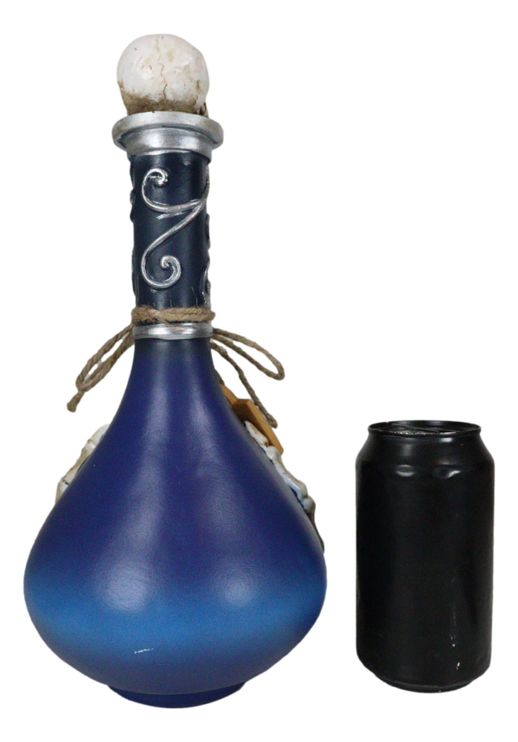Skeleton Fingers And Skull Blue Decorative Potion Bottle