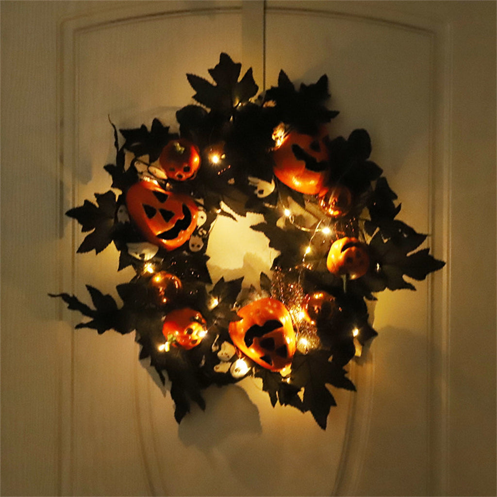 sruoe Halloween Decorations, Indoor Outdoor Halloween Decor, Artificial Wreaths, Halloween Decorations for Outside, Halloween Wreaths for Front Door, Ghost Face, Pumpkin Decoration, Wreath