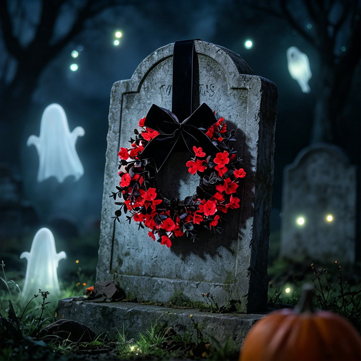 Hotyverty Halloween Wreath for Front Door, 13.77 Inch, Skull With Black Bow Wreath Halloween Decorations For Covered Outdoor Door & Farmhouse Gothic Home Ornament