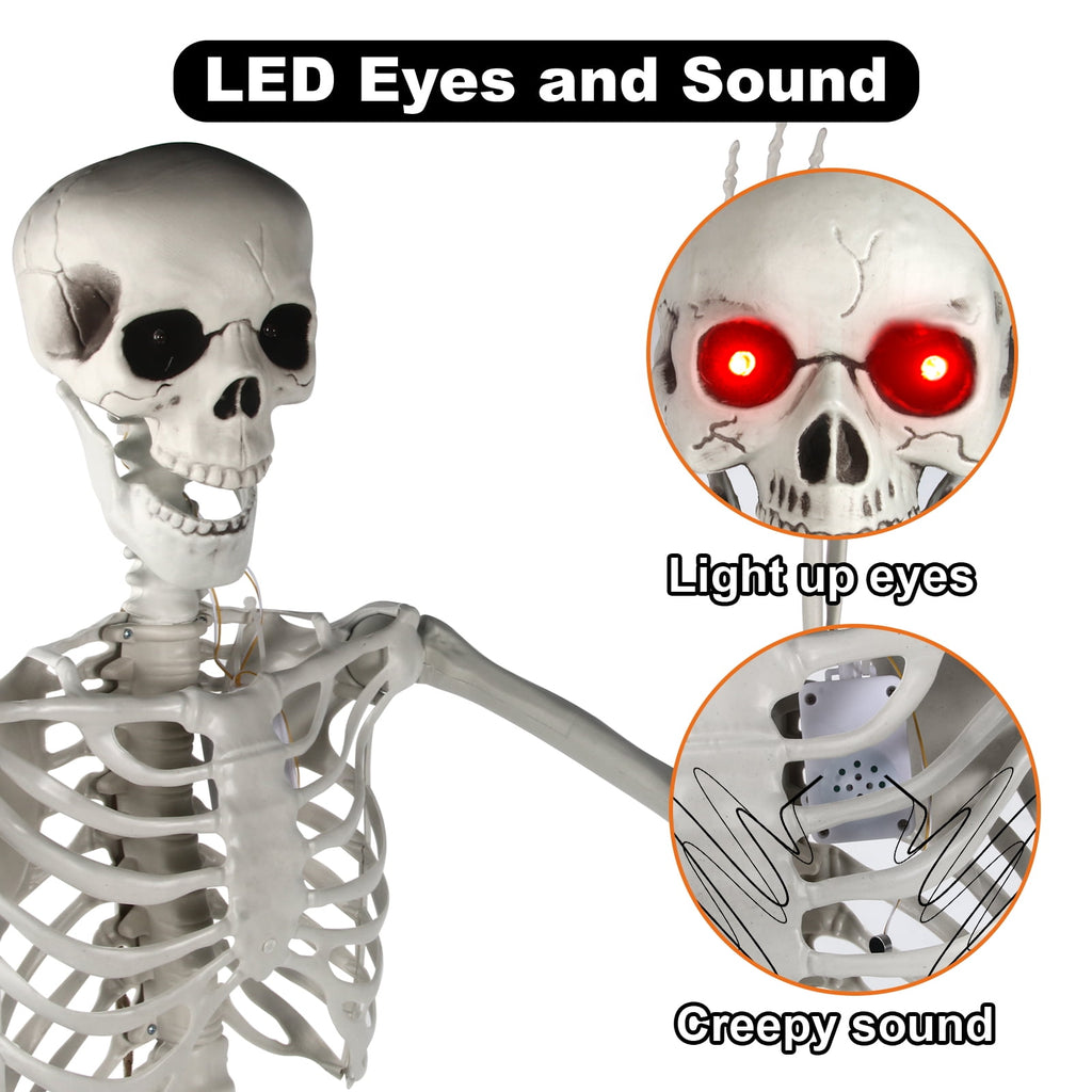 Gamexcel Scary Props Decoration, with Bag, Halloween Skeleton Bones Skull, Life Size, for Graveyard Scene Haunted Houses, 35 Pieces