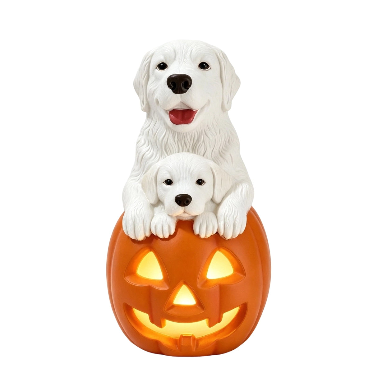 2026 New Halloween Light‑Up French Bulldog Figurine, Shark Outfit Dog Statue with Glowing Pumpkin, Waterproof Resin Table Holiday Decorations, Cute Spooky Halloween Decorations for Porch Yard Home