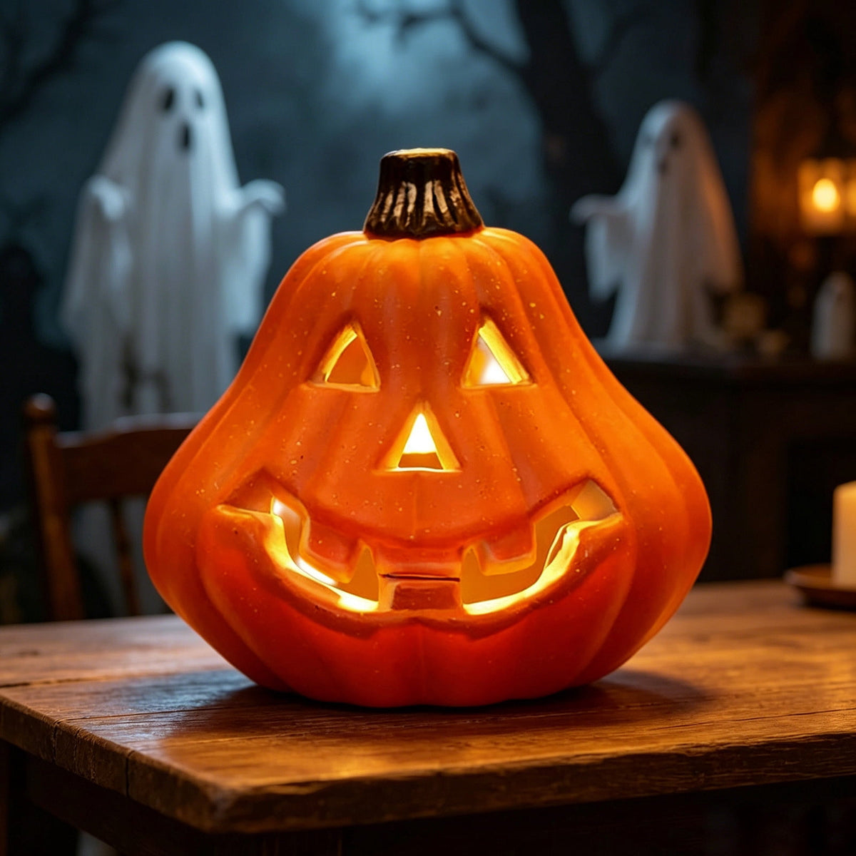 Large LED Lighted Halloween Pumpkin, Weather-Resistant Blow Mold Jack O Lantern Decoration for Outdoor Yard, Porch, Storefront, and Commercial Holiday Displays